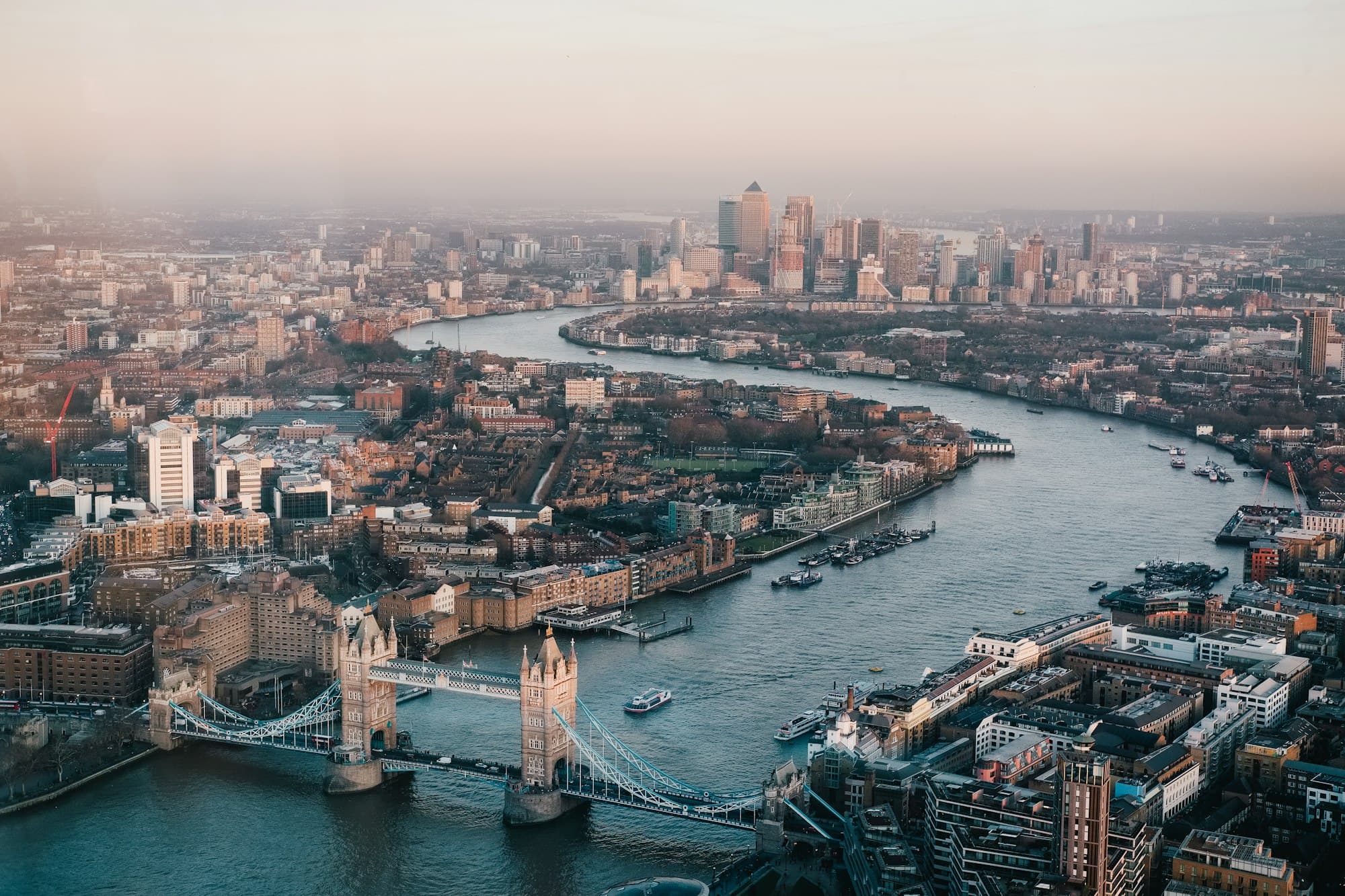 Tower Bridge in London with travellers staying connected