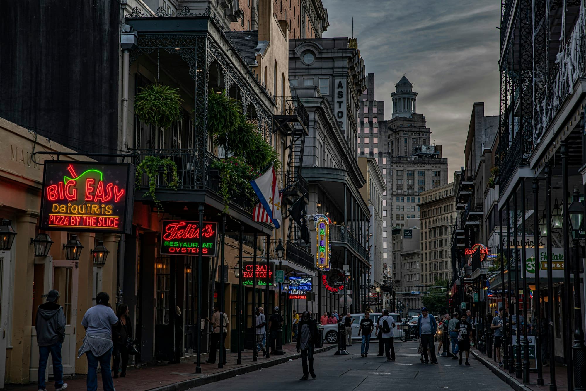 Historic balconies and architecture in the French Quarter of New Orleans